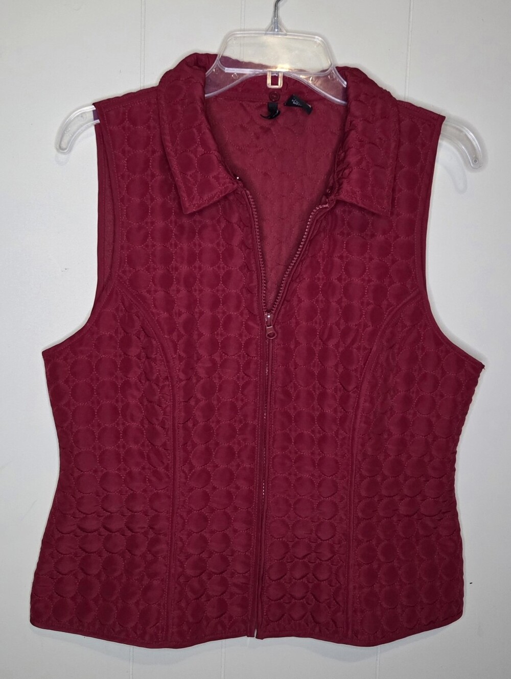 New Direction Womens Red Quilted vest Size Medium